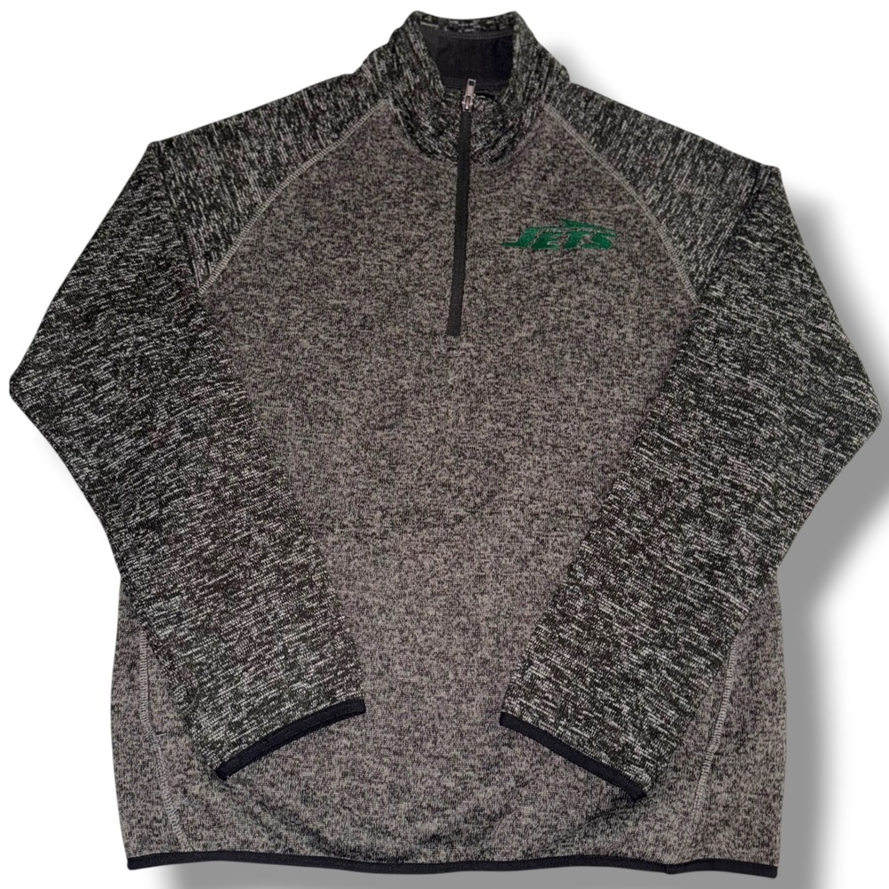 Darius Rucker Quarter Zip Mens L Grey NFL NY Jets Gotham City Football Pullover